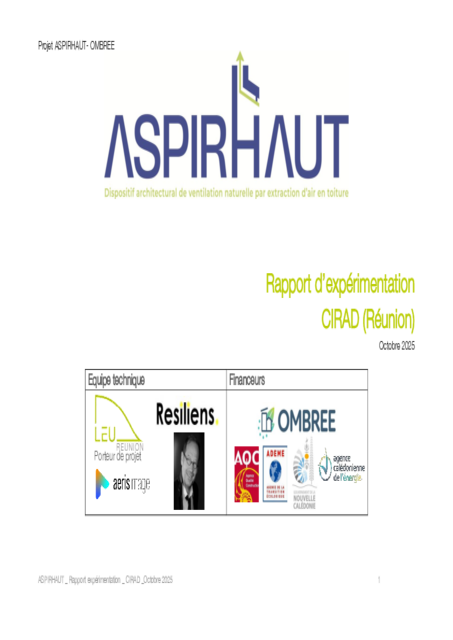 ASPIRHAUT – Rapport d’expérimentation – CIRAD (La Réunion)