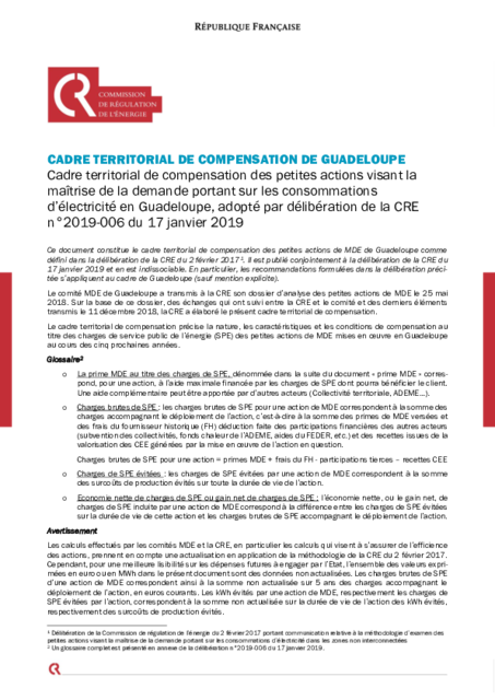 Cadre territorial de compensation de la Guadeloupe
