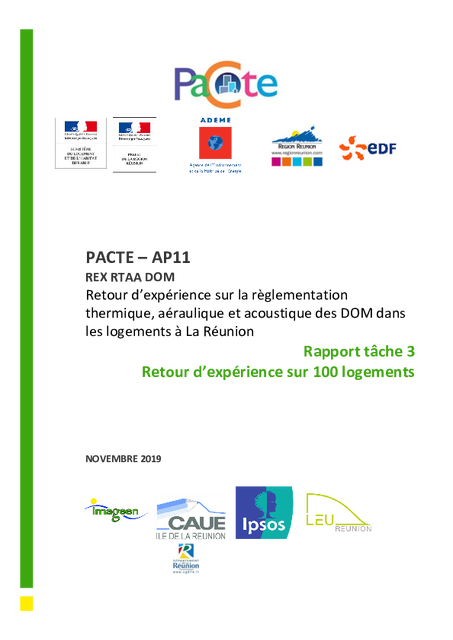 RETOUR D’EXPERIENCE SUR LA REGLEMENTATION THERMIQUE, AERAULIQUE ET ACOUSTIQUE DES DOM DANS LES LOGEMENTS_Rapport