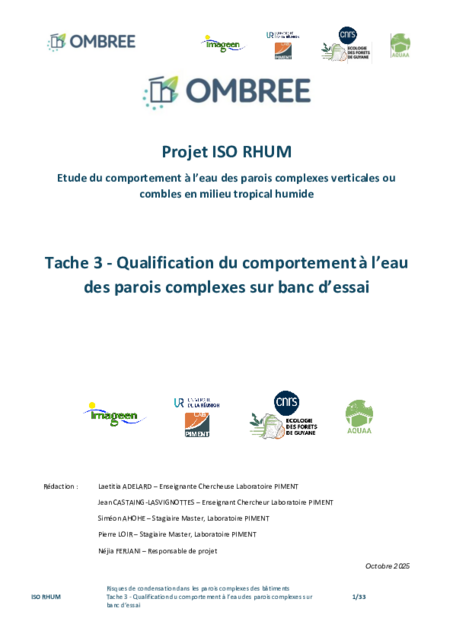 ISo Rhum_Qualification des parois complexes sur banc d’essai