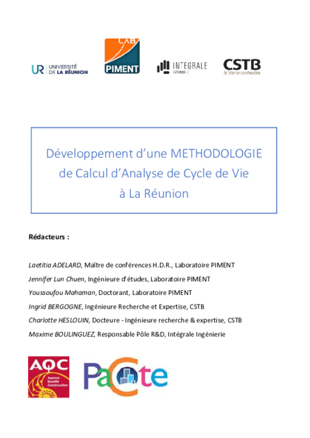 Développement d’une METHODOLOGIE de Calcul d’Analyse de Cycle de Vie à La Réunion