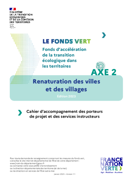 FONDS VERT – Renaturation des villes et des villages