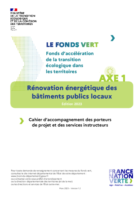 FONDS VERT – Rénovation énergétique des bâtiments publics locaux