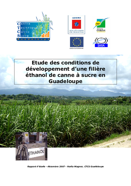 Etude des conditions de développement d’une filière éthanol de canne à sucre en Guadeloupe