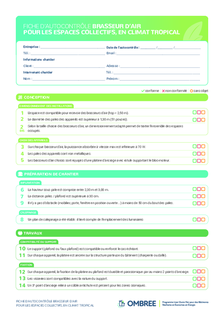 FICHE AUTOCONTRÔLE BRASSEUR D’AIR ESPACES COLLECTIFS