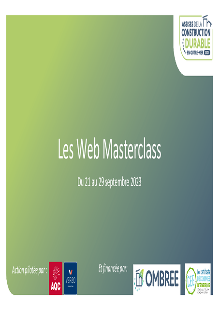 Masterclass Financements mobilisables en Outre-Mer