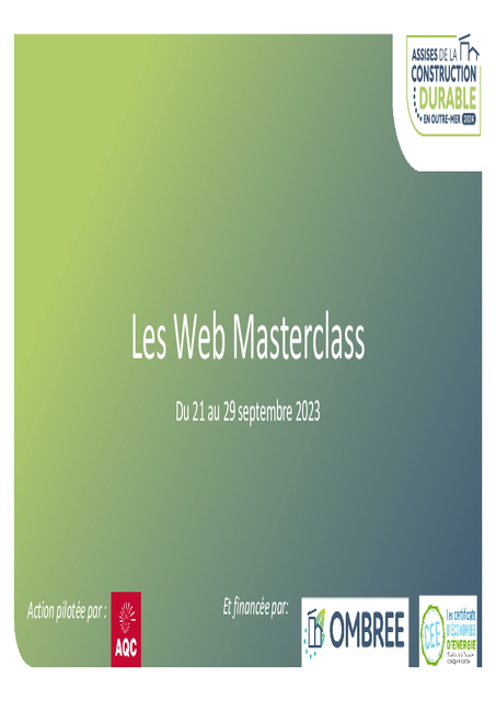 Masterclass L’assurance construction en Outre Mer