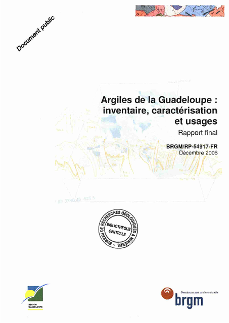 Argiles de la Guadeloupe : inventaire, caractérisation et usages – Rapport final