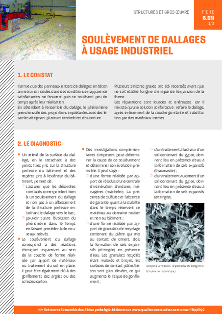 Soulèvement de dallages à usage industriel